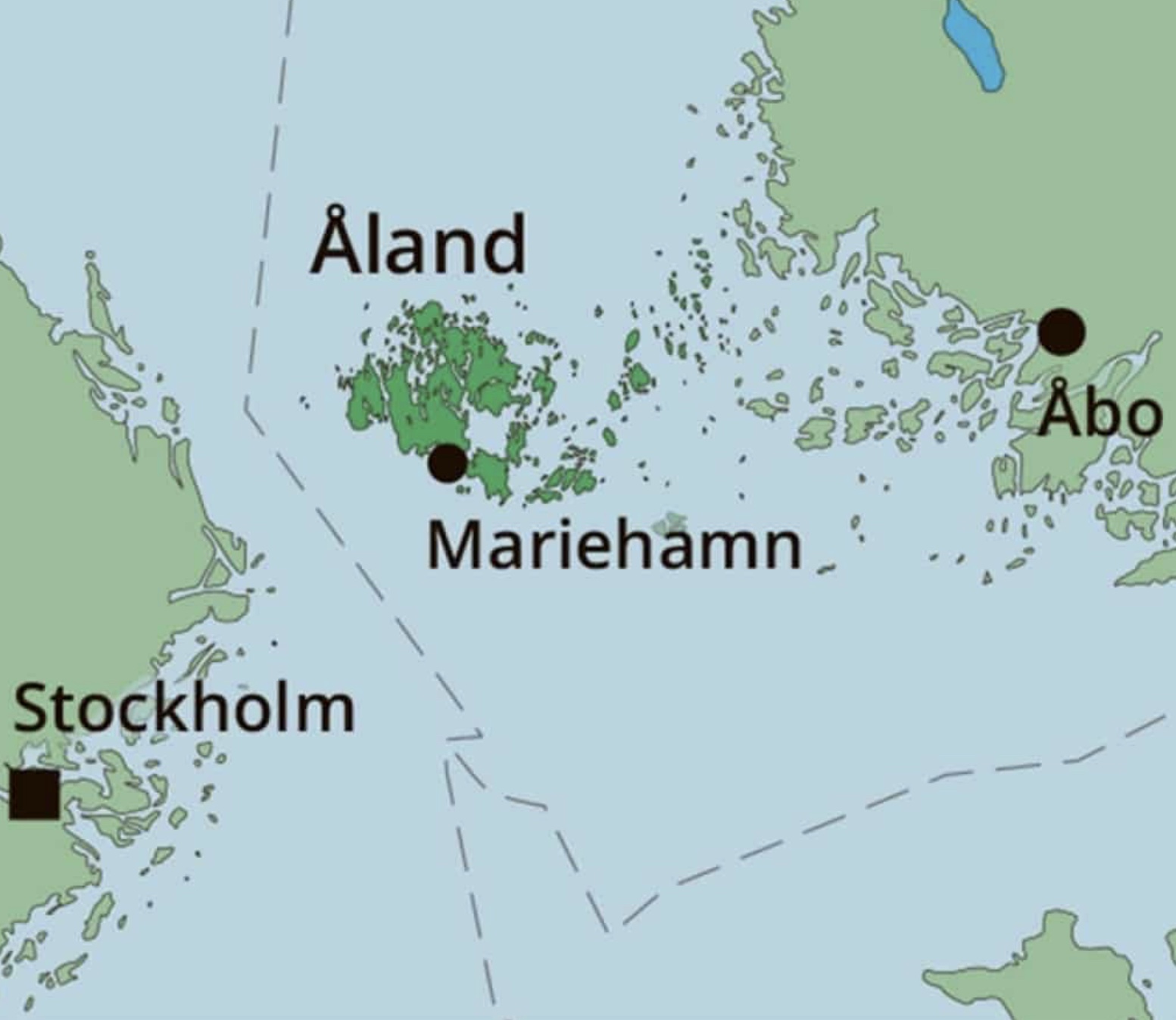 Ålandsøernes placering i Botniske bugt Ålandsøernes placering i Botniske bugt